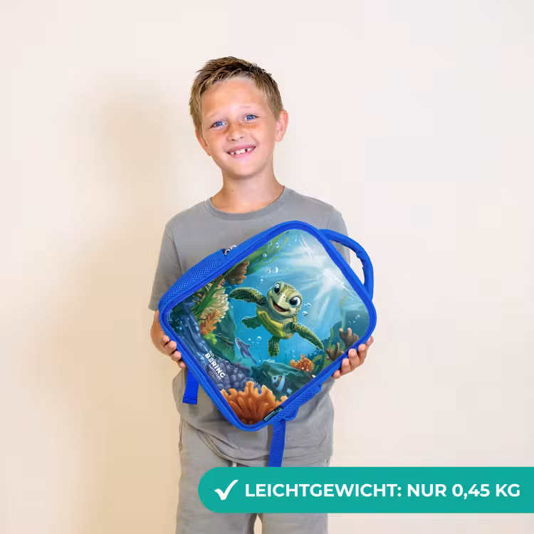 Groene schildpad aan het zwemmen Kinderrugzak - Blauw middel -sfeer1_DE