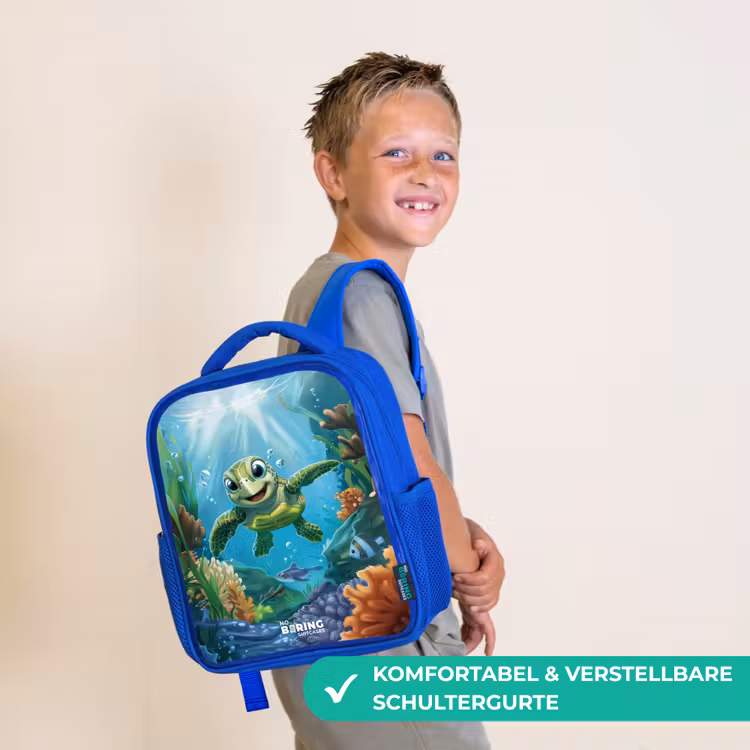 Groene schildpad aan het zwemmen Kinderrugzak - Blauw middel -sfeer3_DE