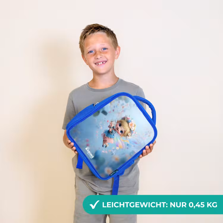 Vlinderfee in Bloemenlucht Kinderrugzak - Blauw middel -sfeer1_DE