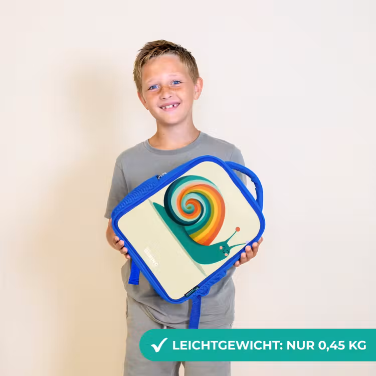 Slak - Regenboog - Kleurrijk Kinderrugzak - Blauw middel -sfeer1_DE