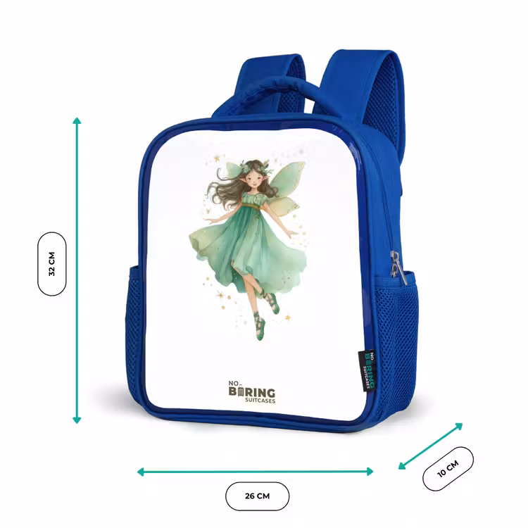 Zwevende groene elf Kinderrugzak - Blauw middel -productfoto_formaten