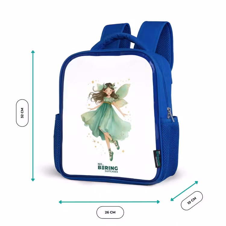 Zwevende groene elf Kinderrugzak - Blauw middel -productfoto_formaten