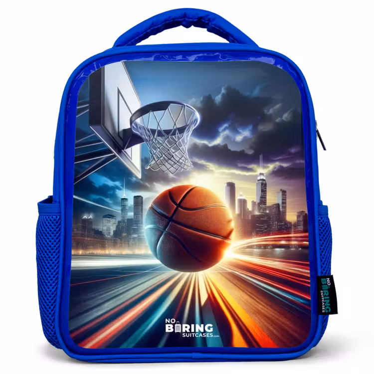 Slam dunk Kinderrugzak - Blauw middel -3d