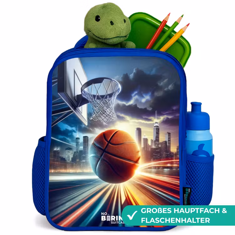 Slam dunk Kinderrugzak - Blauw middel -inhoud_DE