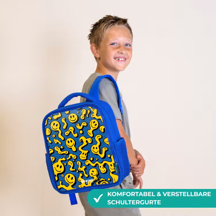 Smiley - Blauw - Geel Kinderrugzak - Blauw middel -sfeer3_DE