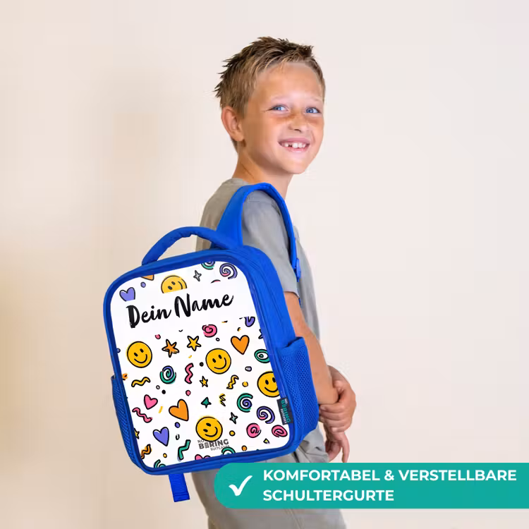 Smiley - Hartje - Ster Kinderrugzak - Blauw middel -sfeer3_DE