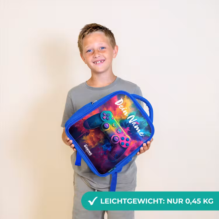 Game - Controller - Kleurrijk - Explosie Kinderrugzak - Blauw middel -sfeer1_DE