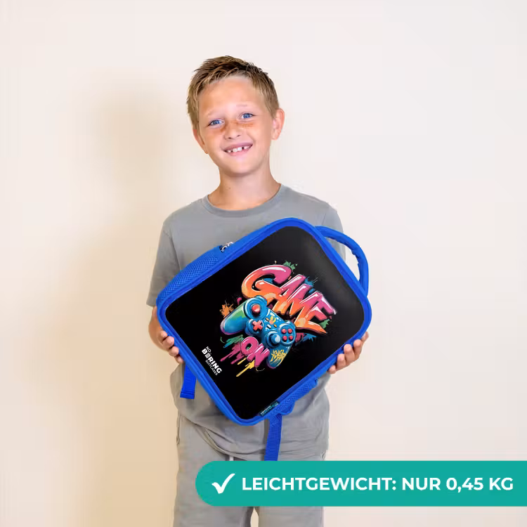 Game - Controller - Graffiti - Neon Kinderrugzak - Blauw middel -sfeer1_DE