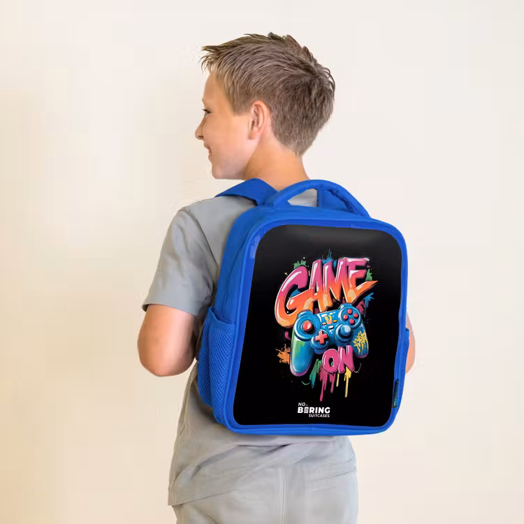 Game - Controller - Graffiti - Neon Kinderrugzak - Blauw middel -sfeer2