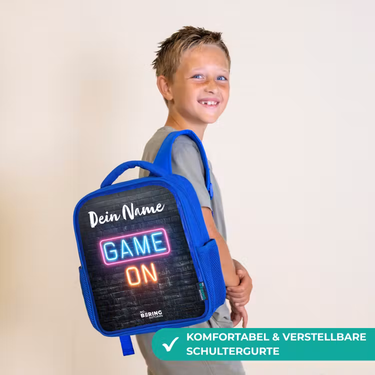 Game - Neon - Muur Kinderrugzak - Blauw middel -sfeer3_DE