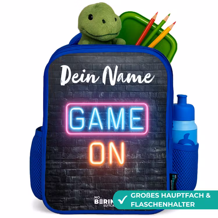 Game - Neon - Muur Kinderrugzak - Blauw middel -inhoud_DE