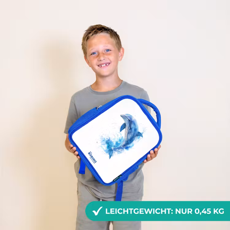 Springende blauwe dolfijn Kinderrugzak - Blauw middel -sfeer1_DE