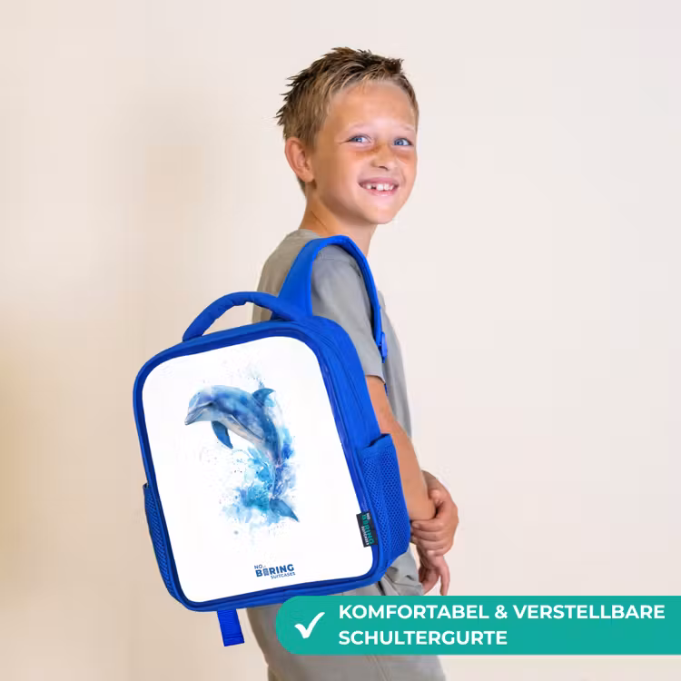 Springende blauwe dolfijn Kinderrugzak - Blauw middel -sfeer3_DE
