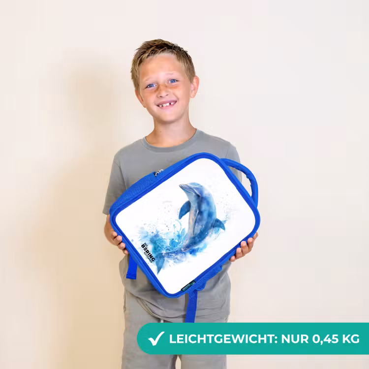 Springende blauwe dolfijn Kinderrugzak - Blauw middel -sfeer1_DE