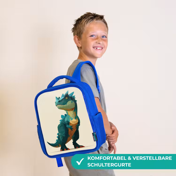 Stekels - Dino - Blauw - Gespierd Kinderrugzak - Blauw middel -sfeer3_DE
