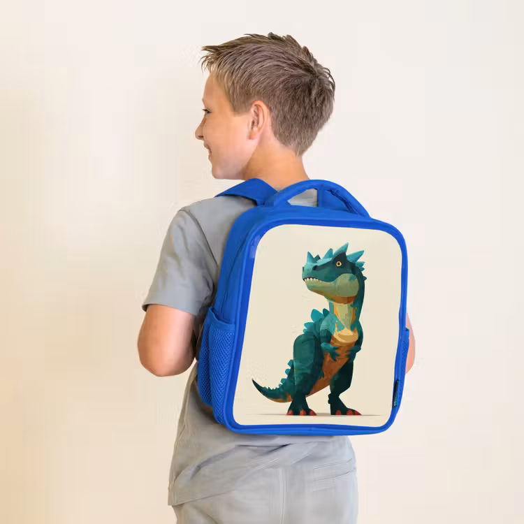 Stekels - Dino - Blauw - Gespierd Kinderrugzak - Blauw middel -sfeer2