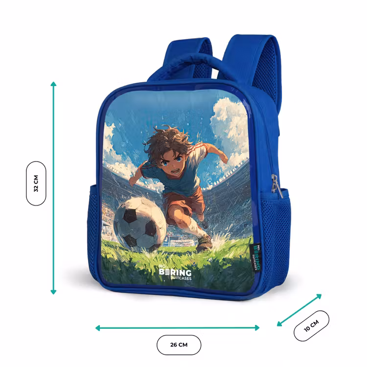 Stadion - Voetbal - Jongen Kinderrugzak - Blauw middel -productfoto_formaten