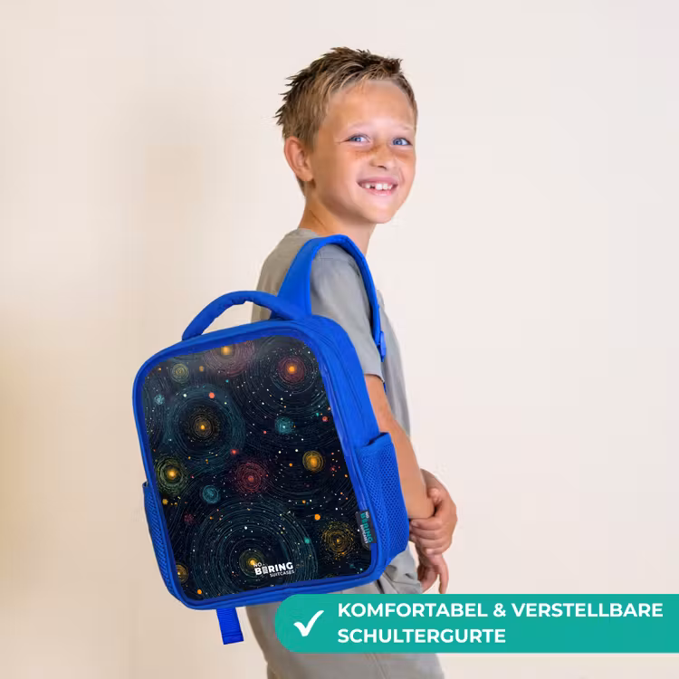 Sterren - Planeten - Kleurrijk Kinderrugzak - Blauw middel -sfeer3_DE