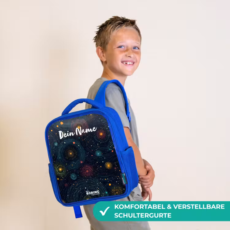 Sterren - Planeten - Kleurrijk Kinderrugzak - Blauw middel -sfeer3_DE