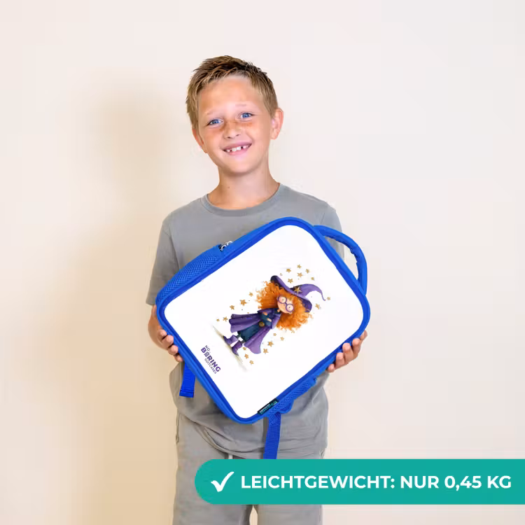 Sterrenmagie met krullen Kinderrugzak - Blauw middel -sfeer1_DE