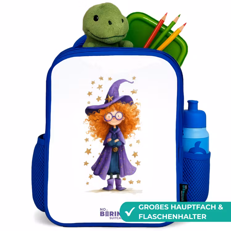 Sterrenmagie met krullen Kinderrugzak - Blauw middel -inhoud_DE