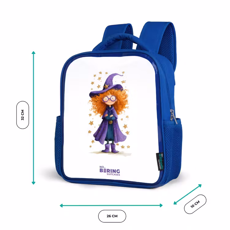 Sterrenmagie met krullen Kinderrugzak - Blauw middel -productfoto_formaten