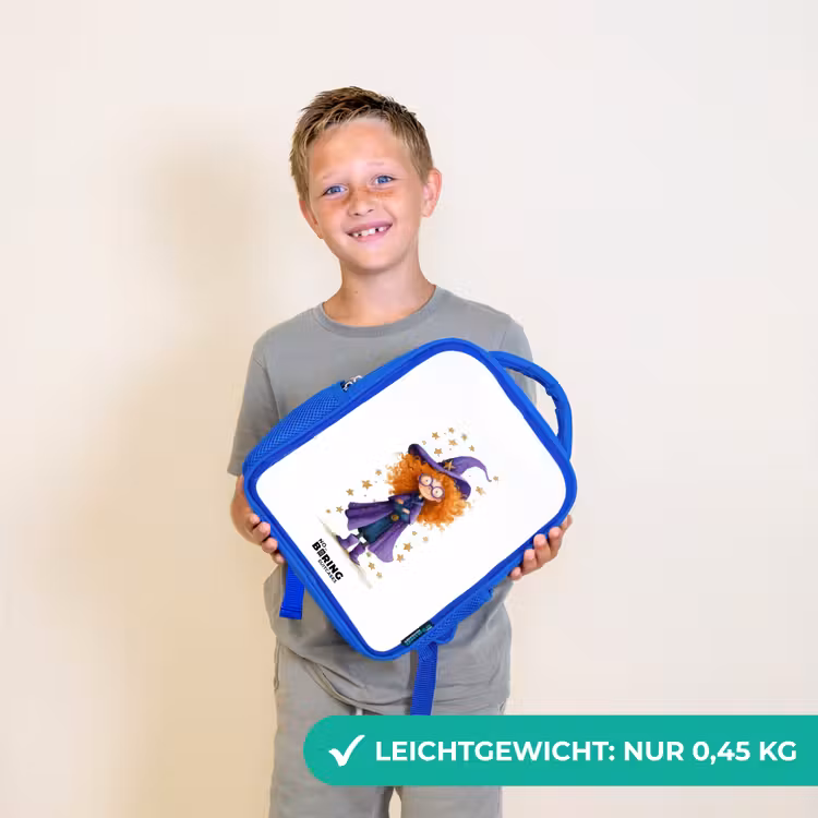 Sterrenmagie met krullen Kinderrugzak - Blauw middel -sfeer1_DE
