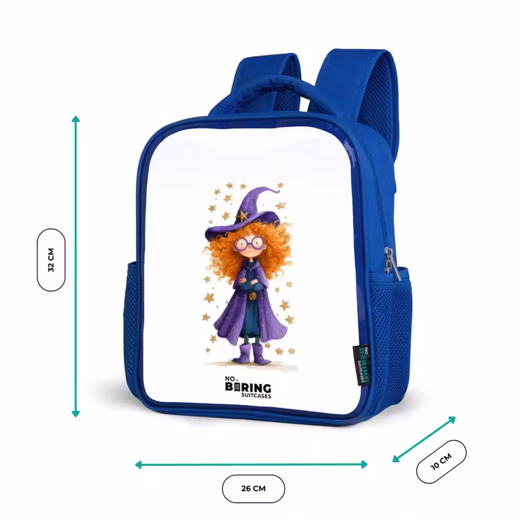 Sterrenmagie met krullen Kinderrugzak - Blauw middel -productfoto_formaten