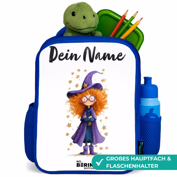 Sterrenmagie met krullen Kinderrugzak - Blauw middel -inhoud_DE