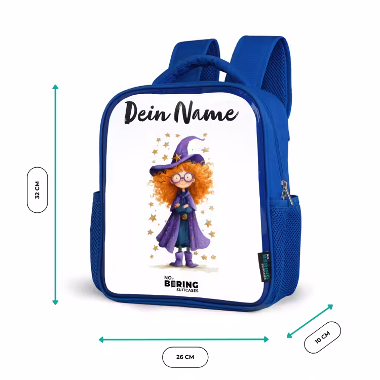 Sterrenmagie met krullen Kinderrugzak - Blauw middel -productfoto_formaten