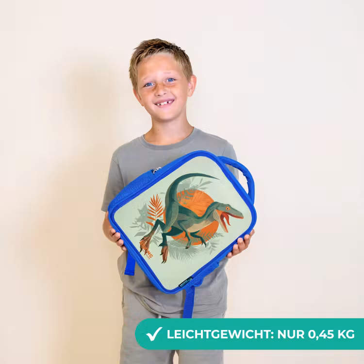 Sluipende jager met bladeren Kinderrugzak - Blauw middel -sfeer1_DE
