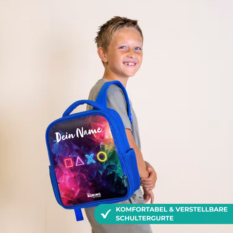 Symbolen - Game - Kleurrijk Kinderrugzak - Blauw middel -sfeer3_DE
