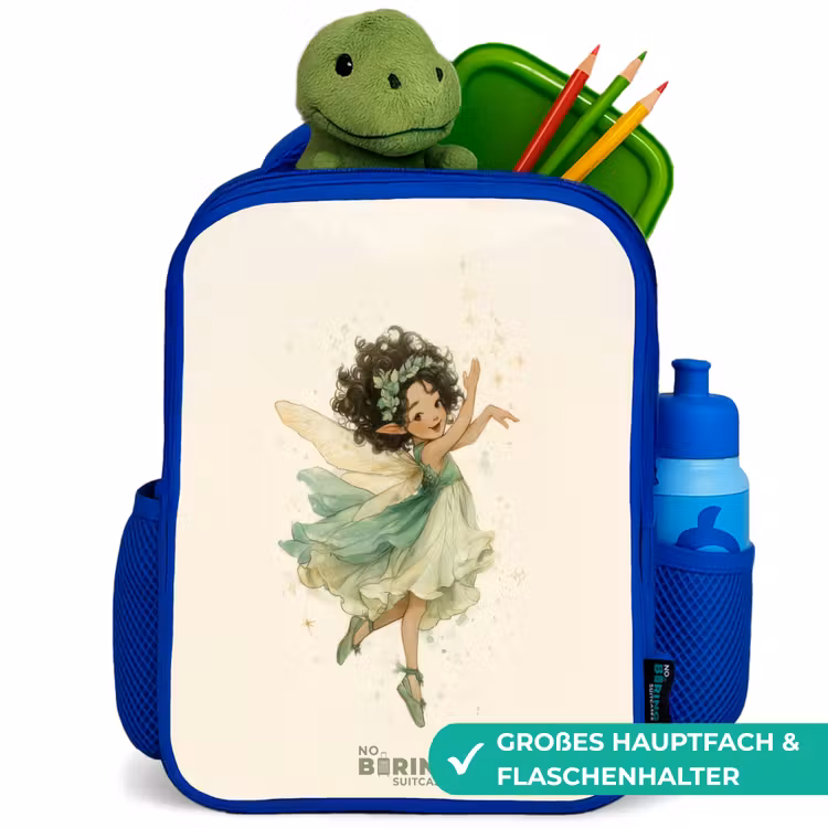 Dansende bosfee Kinderrugzak - Blauw middel -inhoud_DE