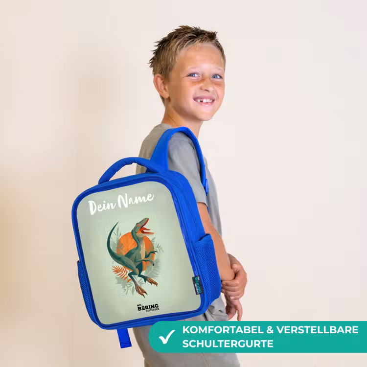 Dier - Dino - Natuur Kinderrugzak - Blauw middel -sfeer3_DE