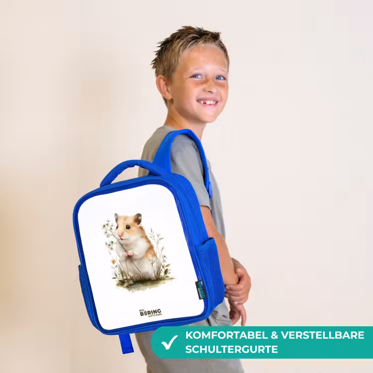Dier - Natuur - Hamster Kinderrugzak - Blauw middel -sfeer3_DE