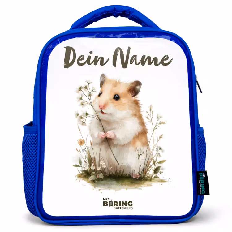Dier - Natuur - Hamster Kinderrugzak - Blauw middel -3d