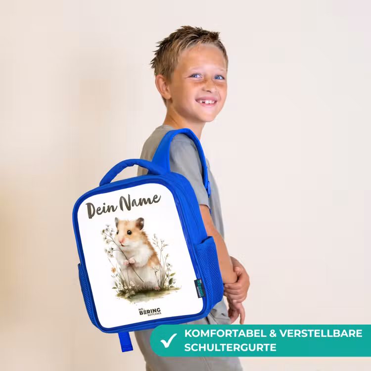 Dier - Natuur - Hamster Kinderrugzak - Blauw middel -sfeer3_DE