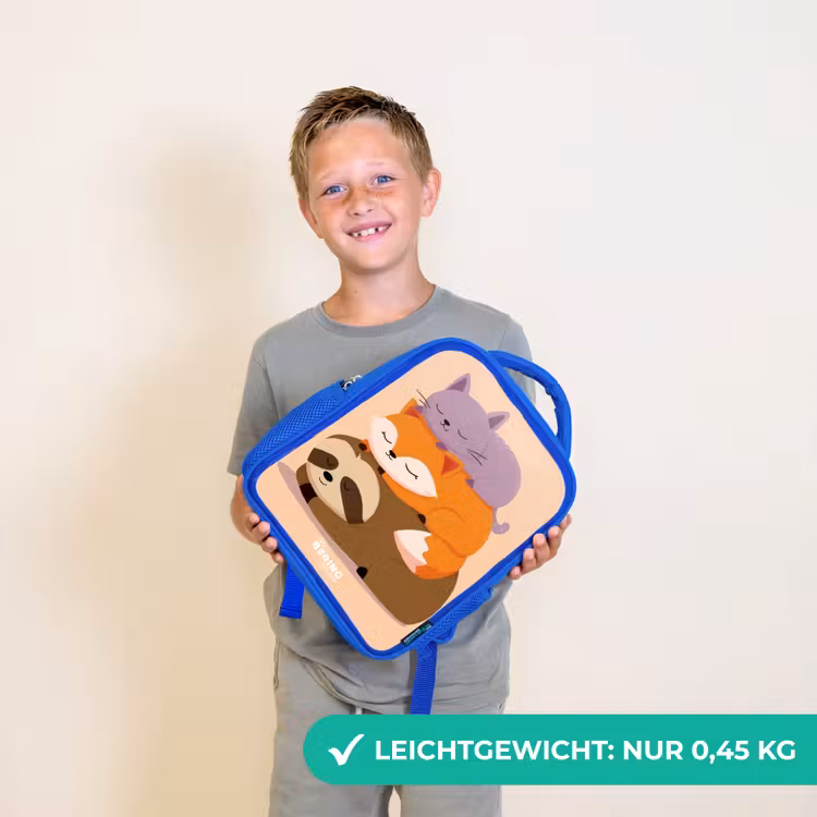 Dieren - Slapen - Samen Kinderrugzak - Blauw middel -sfeer1_DE