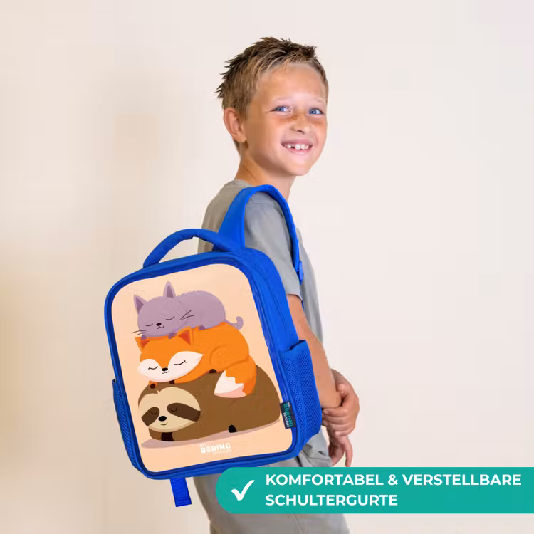 Dieren - Slapen - Samen Kinderrugzak - Blauw middel -sfeer3_DE