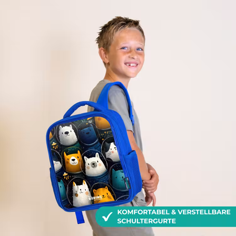 Dieren - Sterren - Planeten - Astronaut Kinderrugzak - Blauw middel -sfeer3_DE