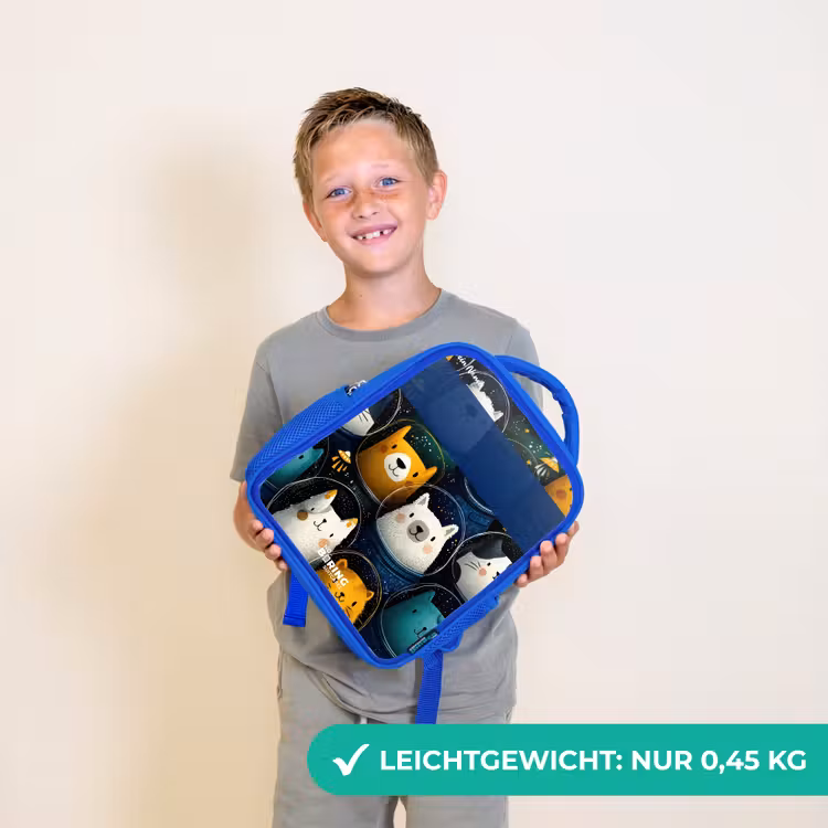 Dieren - Sterren - Planeten - Astronaut Kinderrugzak - Blauw middel -sfeer1_DE