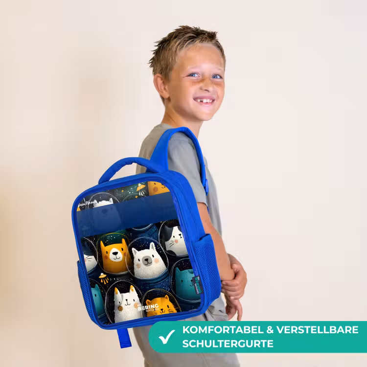 Dieren - Sterren - Planeten - Astronaut Kinderrugzak - Blauw middel -sfeer3_DE