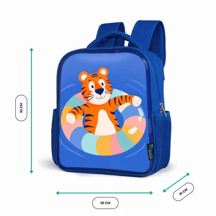 Tijger - Zwemband - Water Kinderrugzak - Blauw middel -productfoto_formaten