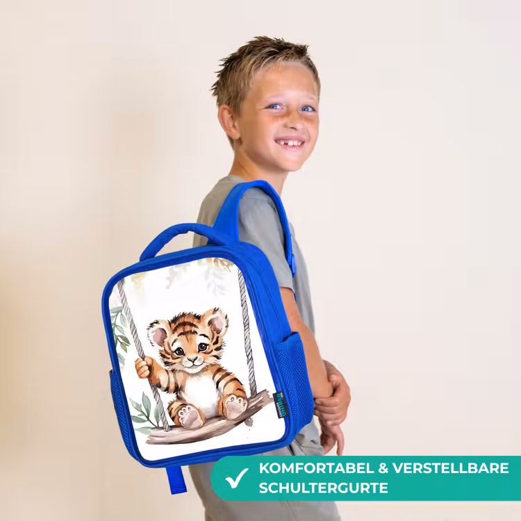 Tijger - Dier - Kinderen - Jungle Kinderrugzak - Blauw middel -sfeer3_DE