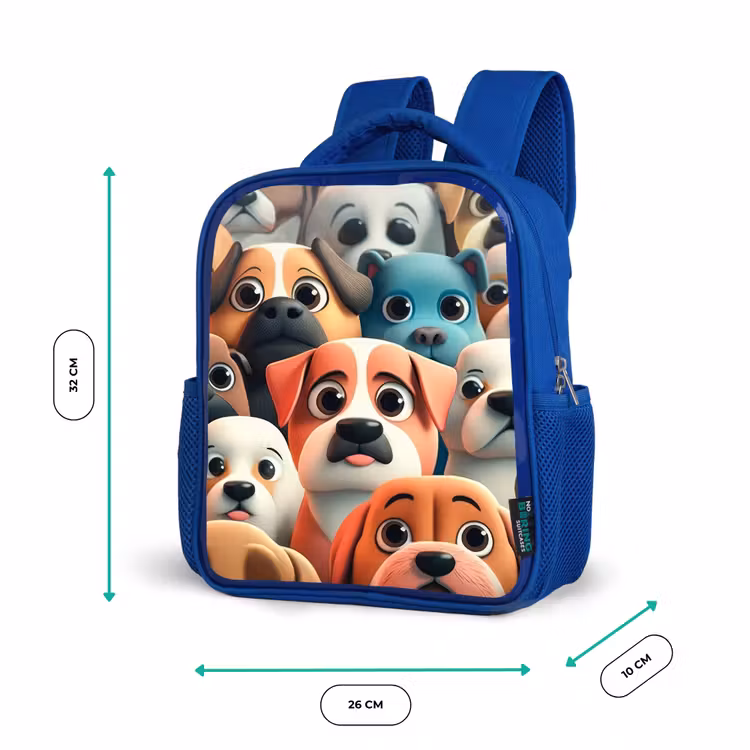 Hondsdolheid Kinderrugzak - Blauw middel -productfoto_formaten