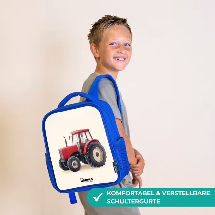 Tractor - Getekend - Rood Kinderrugzak - Blauw middel -sfeer3_DE