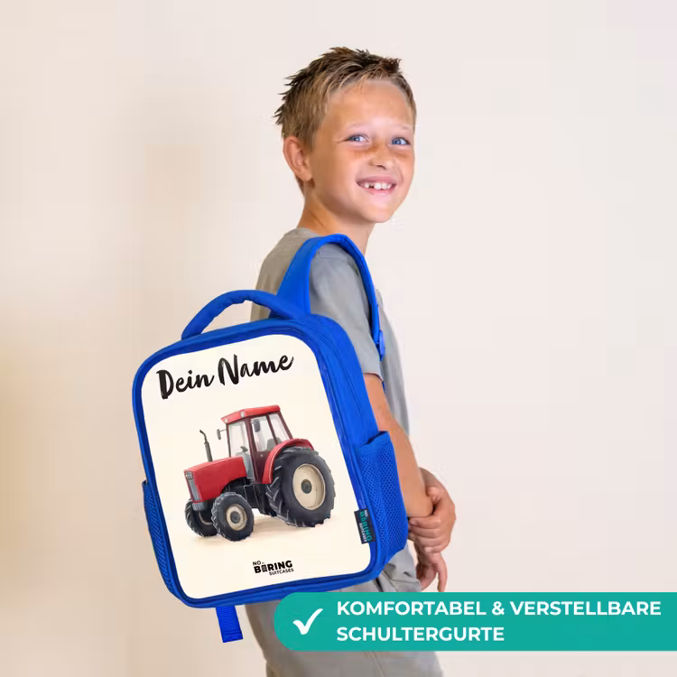 Tractor - Getekend - Rood Kinderrugzak - Blauw middel -sfeer3_DE