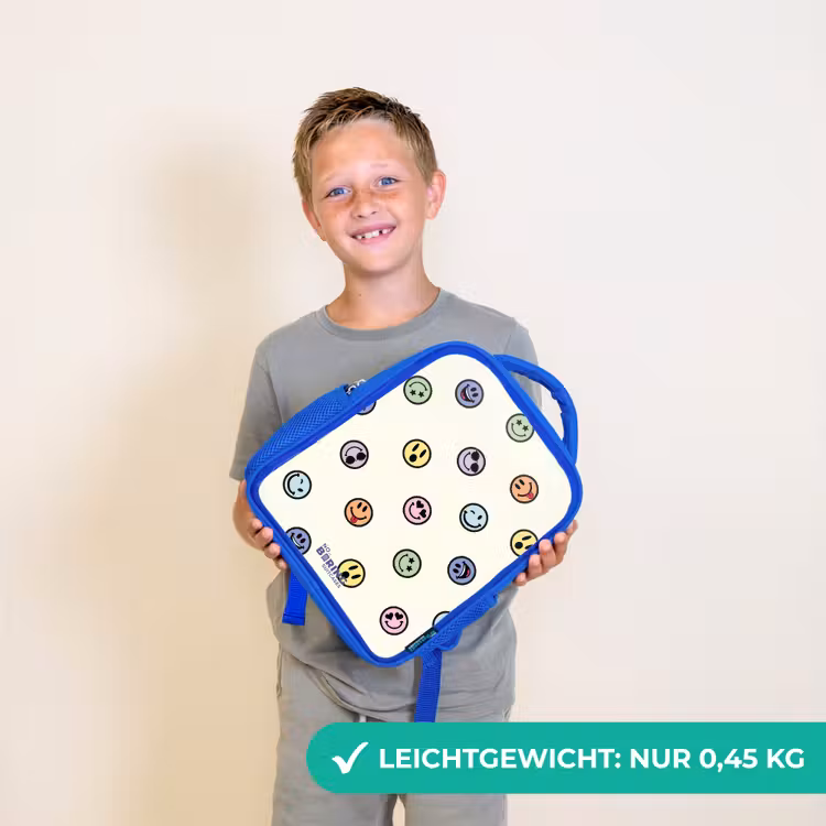 Speelse smiley-mix Kinderrugzak - Blauw middel -sfeer1_DE