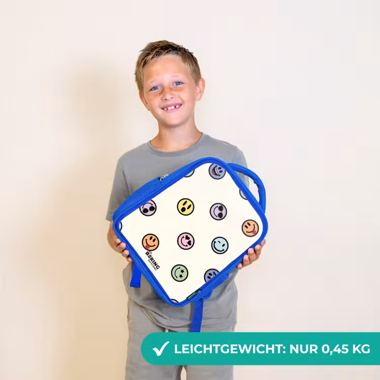 Speelse smiley-mix Kinderrugzak - Blauw middel -sfeer1_DE
