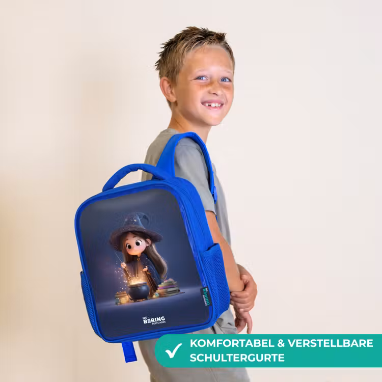 Betoverend meisje met ketel Kinderrugzak - Blauw middel -sfeer3_DE